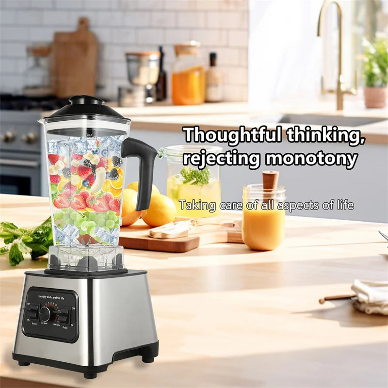 GECOFEER 6000W Leistungsstarker Mixer Entsafter Standmixer 2,5L Behälter Küchenmaschine für Eis Nüsse Früchte