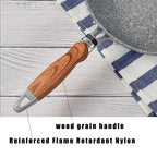 Langlebiger Stein-Wok, antihaftbeschichtete Keramikpfanne, Induktionsfritteuse, Gasherd-Pfanne, Kochgeschirr-Werkzeug für das Küchenset