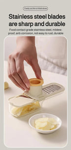 3-in-1 Gemüseschneider, multifunktionales Küchenwerkzeug, für Tomaten, Karotten, Käse, Zwiebeln, tragbarer Hobel, Reibe