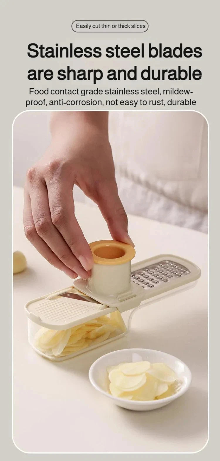 3-in-1 Gemüseschneider, multifunktionales Küchenwerkzeug, für Tomaten, Karotten, Käse, Zwiebeln, tragbarer Hobel, Reibe