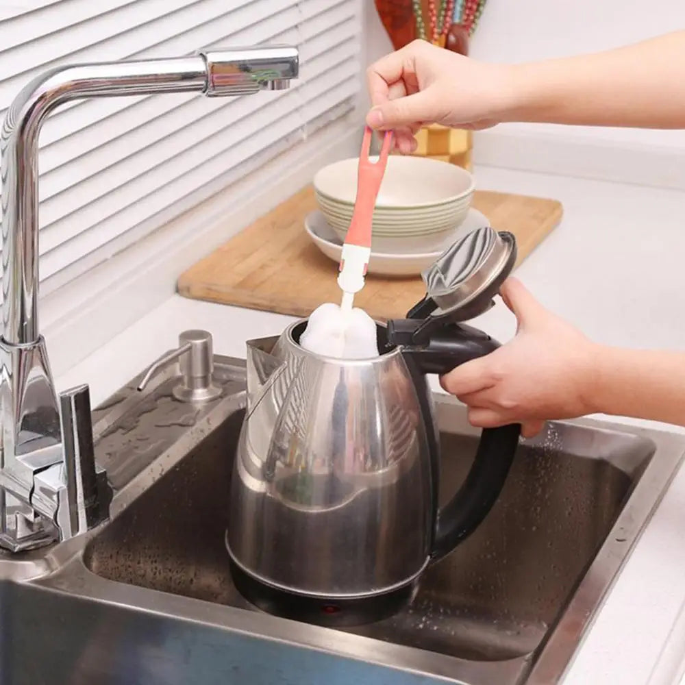 Weiche Schwammtassenbürste Langer Griff Schwammflaschenbürste Schwammreinigungsbürste Wasserflasche Glasbecher Reinigungsgerät