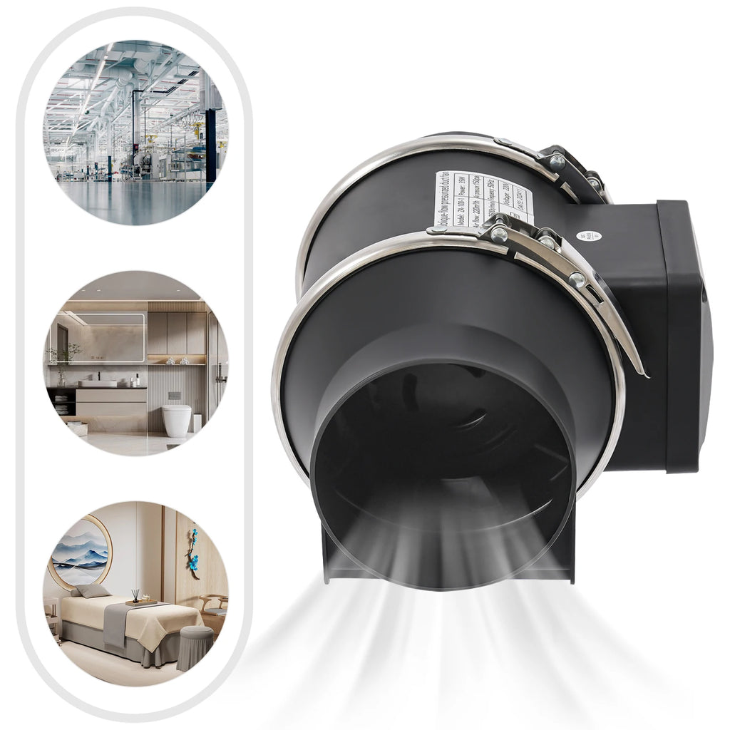 220V Ventole di Scarico Per Uso Domestico Silenzioso Tubo In Linea Condotto Ventilatore Estrattore Parete Aria Pulita Ventilatore per Cucina Bagno Wc 220m3/h