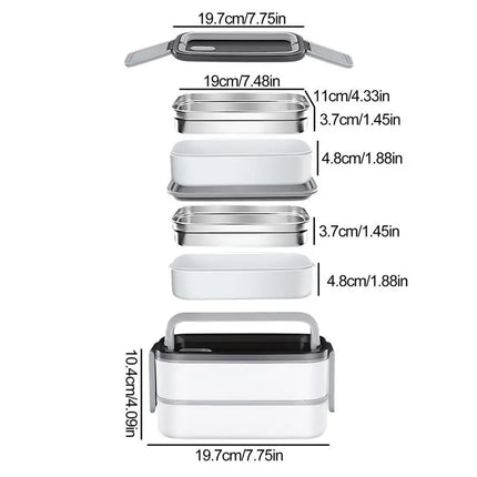 Lunch Box termico Lunch Box per pasto a 2 strati con manico Insalatiera resistente alle perdite per viaggi scolastici Lavoro all'aperto Campeggio