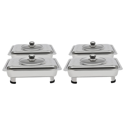 4/8 Pezzi Teglia Chafer da Buffet con Coperchio Scaldavivande Rettangolare per Ristorante