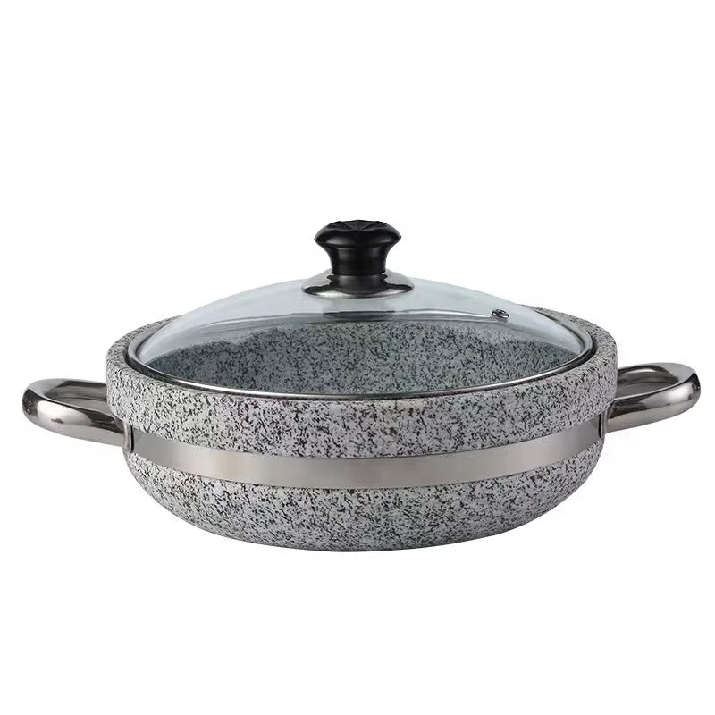 Grande Formato Riscaldamento Diretto Zuppa di Granito Pentola Moor Pietra Sizzling Pentola Calda Cottura Wok Cottura del Riso Cottura Cibo Servire Pentola di Pietra