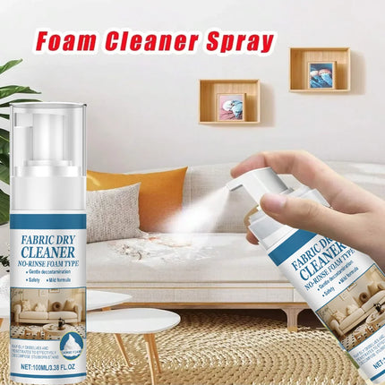 Foaming Dry Cleaner for Fabric Sofa Multipurpose Cleaning Solution Carpet Curtain Clothing Stain Remover No Water Agent Needed