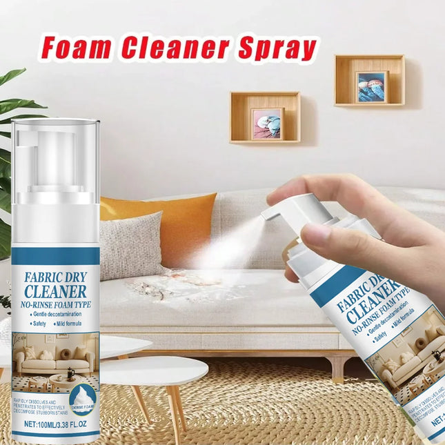 Foaming Dry Cleaner for Fabric Sofa Multipurpose Cleaning Solution Carpet Curtain Clothing Stain Remover No Water Agent Needed