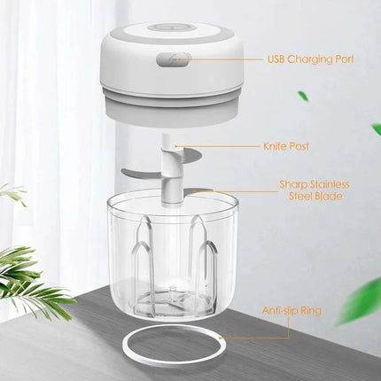 Mini tritatutto elettrico 100/250 ml USB, tritatutto per verdure, cipolla, piccolo robot da cucina portatile per zenzero, peperoncino, verdure