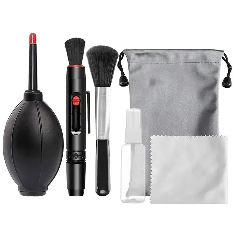 6-in-1 Reinigungsset für spiegellose Digitalkameras, Laptop-Bildschirmtastatur, Luftgebläse, geeignet für Canon Nikon Linsenreinigungstuch-Set