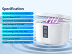 KUNPHY Ultraschall-Reinigungsgerät für Zahnspangen mit digitalem Timer, UV-Licht für Zahnersatz, Mundschutz, Aligner, Nachtschutz, 300 ml