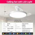 Ventilatore da Soffitto Invisibile con Luce, Pale Retrattili, Grande Ventilatore Elettrico per Raffreddamento e Ventilazione, Telecomando, Illuminazione Dimmerabile