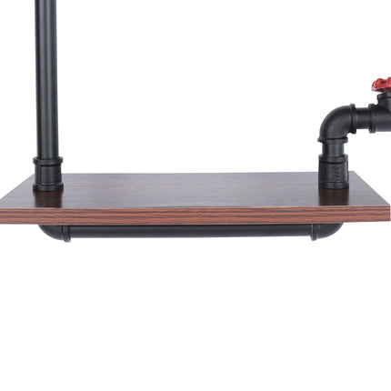 Industrial 1-Tier Wall Shelf, Rustic Pipe Bathroom Kitchen Floating Iron Wood Shelf for Home Bathroom Kitchen