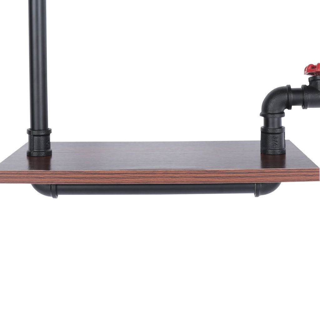 Mensola da parete industriale a 1 piano, tubo rustico, bagno, cucina, mensola galleggiante in ferro e legno per la cucina del bagno di casa