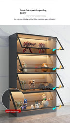 Vetrina Espositiva Personalizzabile con Porta in Vetro Temperato, Luce LED, Grande Capacità, Scomparti Multipli, Telaio in Alluminio, Eco-Friendly