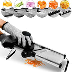 LMETJMA Einstellbarer Mandolinenhobel, Gemüseschneider aus Edelstahl, Kartoffel-, Tomaten-, Zwiebel-, Karottenschneider JT213