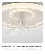 360 °   Ventilatore da Soffitto Rotante con Luce 220V, Dimmerabile Intelligente, 6 Velocità, Ventilatore Elettrico Decorativo per Casa, Camera da Letto, Balcone