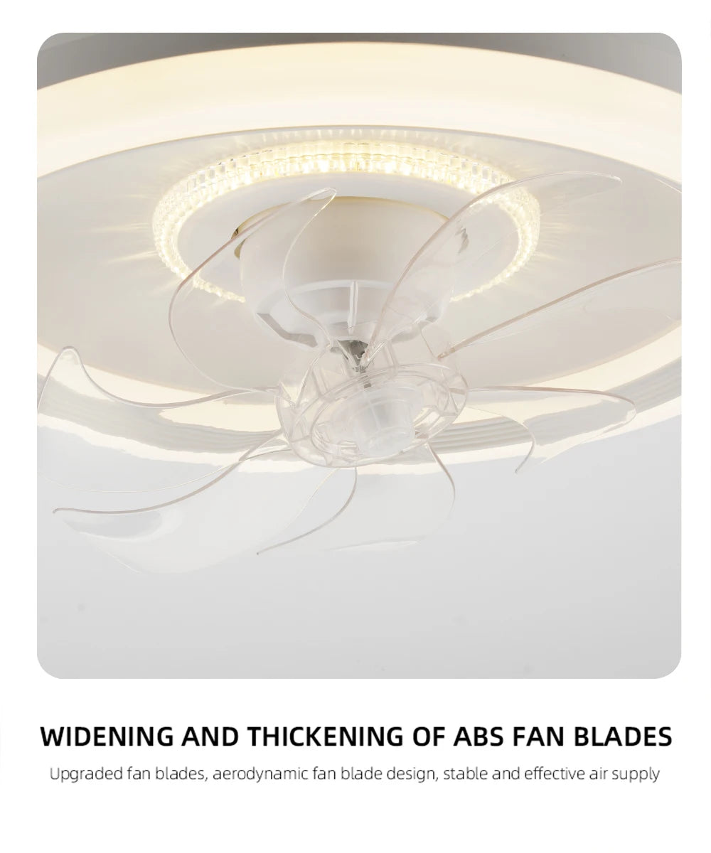 360 °   Ventilatore da Soffitto Rotante con Luce 220V, Dimmerabile Intelligente, 6 Velocità, Ventilatore Elettrico Decorativo per Casa, Camera da Letto, Balcone