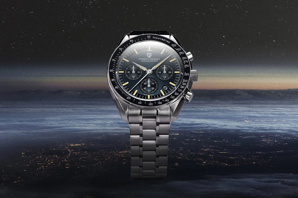 PAGANI DESIGN Orologio da Polso Uomo Quarzo Cronografo Luna Vetro Zaffiro Modello PD-1701-EU