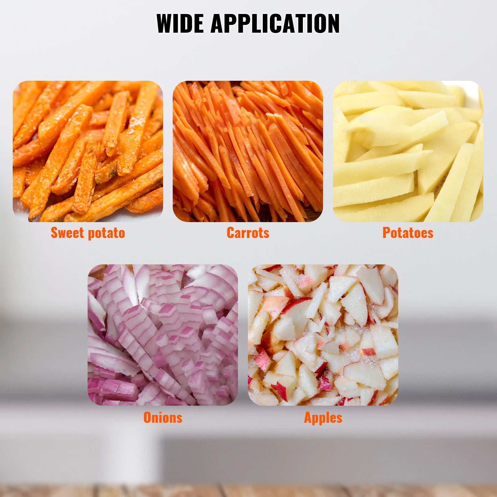 SucceBuy Professioneller Lebensmittelzerkleinerer für Obst, Gemüse, gewerblicher Kattex Pommes-Frites-Schneider, Zwiebelschneider aus Edelstahl