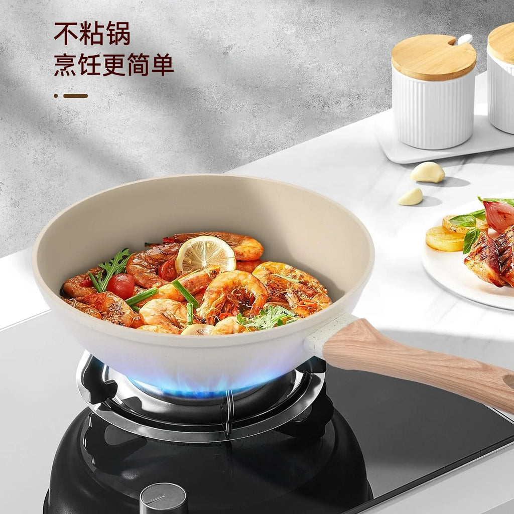 Set di Pentole da Cucina Essenziali, 12 Pezzi, Antiaderenti con Rivestimento in Granito e Compatibilità Universale con Sensori a Gas