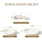 Set di padelle a induzione Padelle da 8" e 10" con manico staccabile Padelle in granito per cucinare set di pentole per frittata
