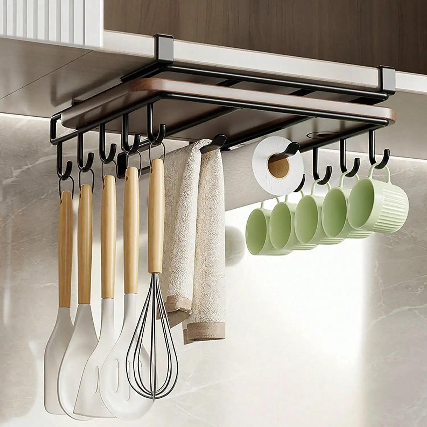 Scaffale sospeso per armadio sottopiano in acciaio inossidabile per cucina, ripiano sottopiano, organizer da cucina