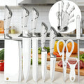DIFITO 9-teiliges, minimalistisches, weißes Küchenmesser-Set mit hohlem 3Cr13-Stahlgriff, scharf, langlebig und rostbeständig, mit Messerblock, für Zuhause und als Geschenk