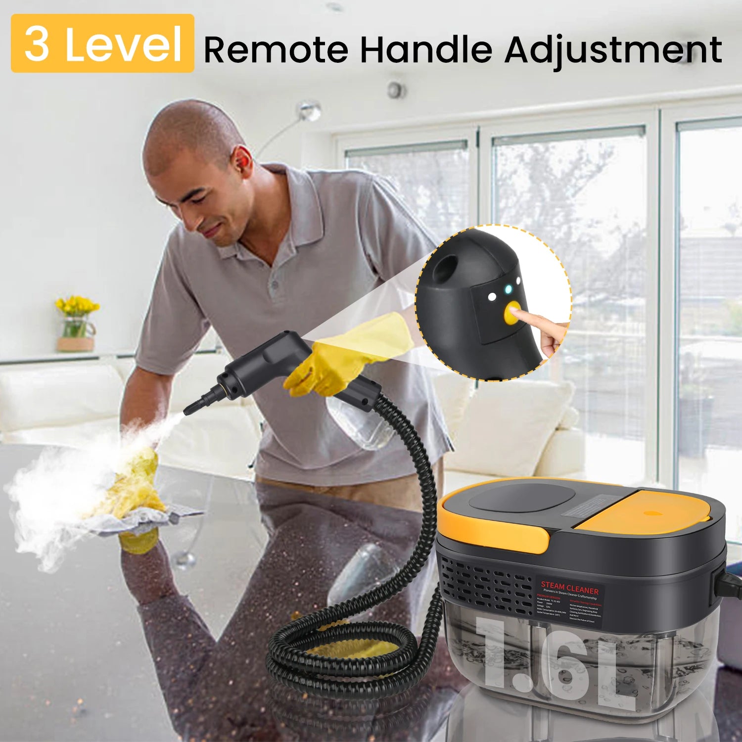 Dampfreiniger Handgerät 2500W, Hochtemperatur-Dampfreiniger, Dampfstrahler für Zuhause, Auto und Küche