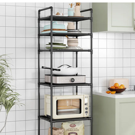 Multilayer Kitchen Floor Shelf, Removable Household Integrated Wall Shelf