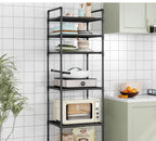 Scaffale da pavimento multistrato da cucina, scaffale da parete integrato rimovibile per uso domestico