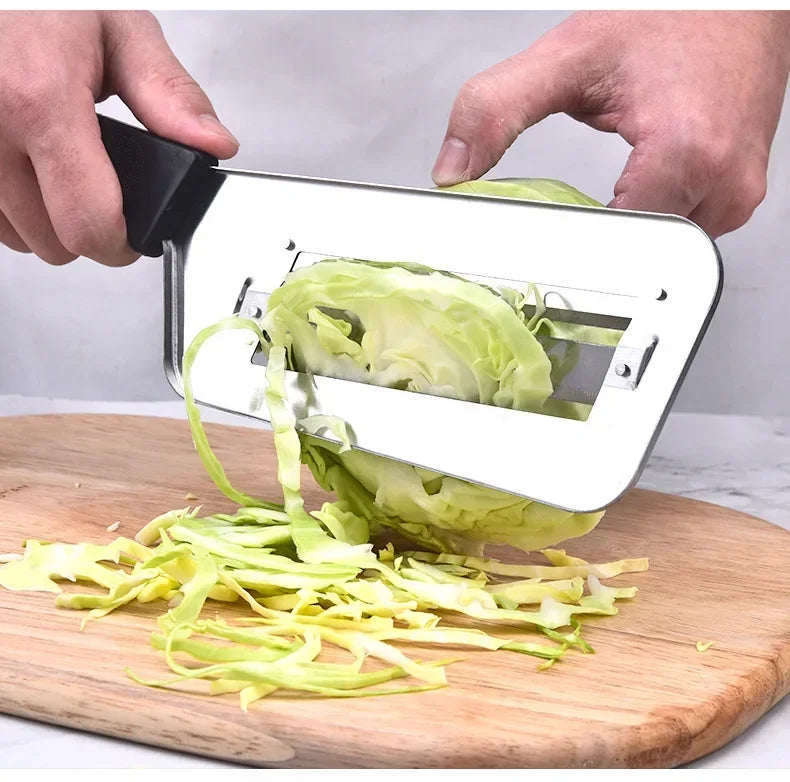 Affettatrice per Verdure in Acciaio Inox, Utensile Multifunzione per Tagliare e Sminuzzare Cavolo, Lattuga, Carote e Cipolle per Preparazione in Cucina