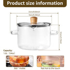1600ml/2300ml Glas Topf Transparenter Borosilikatglas-Topf mit Deckel Multifunktionaler Schmortopf zum Kochen
