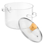 1600ml/2300ml Glas Topf Transparenter Borosilikatglas-Topf mit Deckel Multifunktionaler Schmortopf zum Kochen