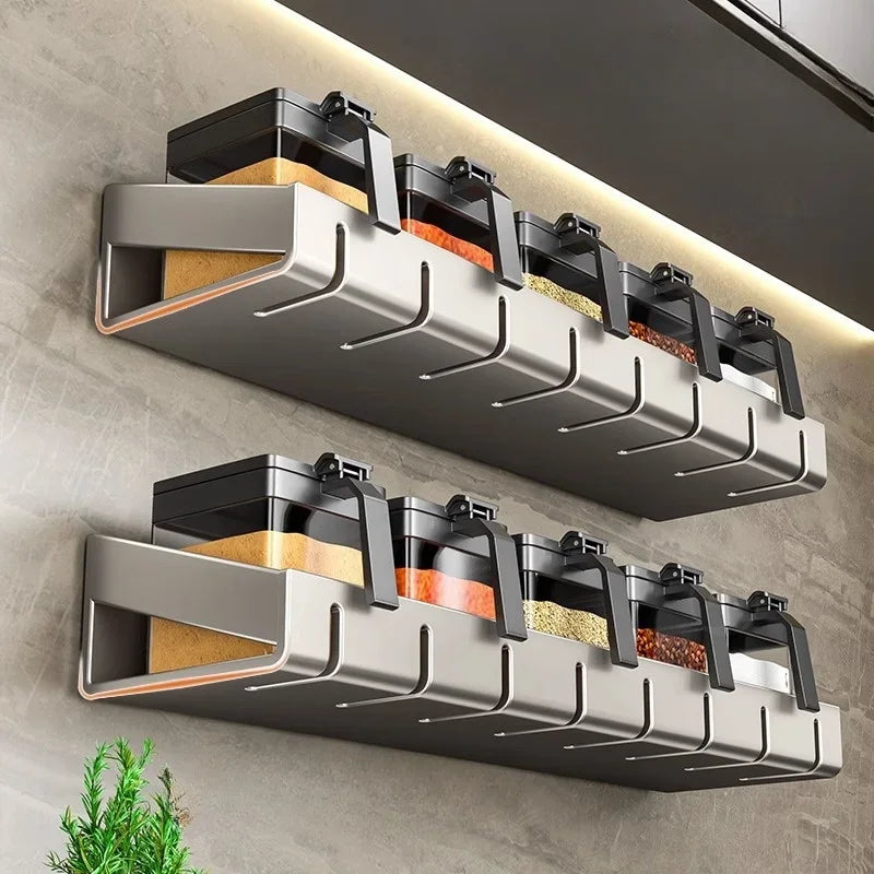 Condizionatori da cucina a parete Scaffale per spezie Scaffale per organizer Scaffale per cucina Organizzatori per scaffali da parete Gancio per appendere per la cucina
