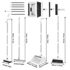 4-in-1-Set aus faltbarer Kehrgarnitur mit integrierten Kammzähnen, mehreren Ersatzköpfen, strapazierfähigem Reinigungsset für Zuhause, Küche, Bad und Bodenreinigung.