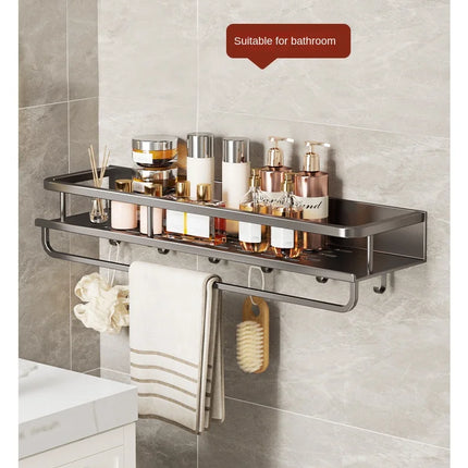 Scaffale contenitore multifunzionale da cucina di lusso leggero, portaspezie da parete senza foratura, mensola da parete in acciaio inossidabile