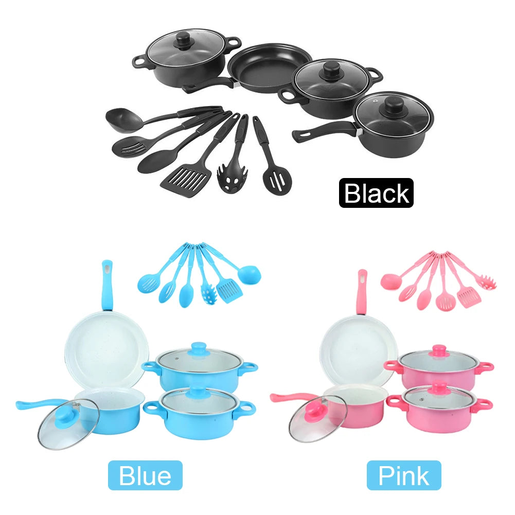 Set di pentole antiaderenti da 12 pezzi Padella profonda con coperchio Pentola per il latte Padella in pietra Maifan Set di pentole impilabili per tutti i tipi di fornelli