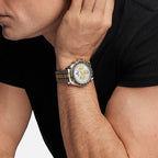 PAGANI DESIGN Herren-Armbanduhr mit Meteoritenzifferblatt, luxuriöse Quarzuhr, Sport-Chronograph, wasserdicht, mit AR-Saphirglas.