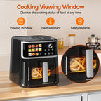 Patbrela Heißluftfritteuse 8L Groß ohne Öl mit LED-Display, 11 Voreinstellungen: Braten, Backen, Dörren, Aufwärmen, Leise, Antihaftbeschichtung
