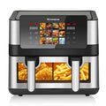 Sinaopus Friggitrice ad Aria Calda 8.5L 2000W con Doppio Cestello, Touch LED, 12 Programmi