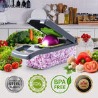 14/16 in 1 Tritatutto per verdure multifunzionale Tritatutto per cipolla Manico Griglia per alimenti Chopper per alimenti Cucina Affettatrice per verdure Dicer Cut