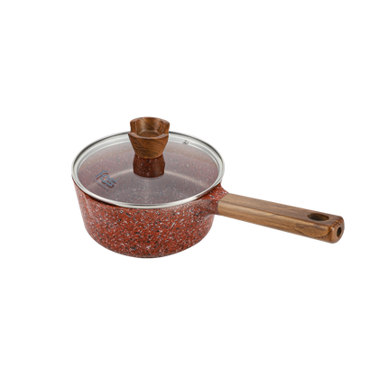 DONNOR Antiaderente in Granito Pentolino per Latte da 16cm/6.3 Pollici, Senza PFOA, a Basso Contenuto di Fumo, Compatibile con Piani a Induzione e Gas, Facile da Pulire, Piccola Casseruola