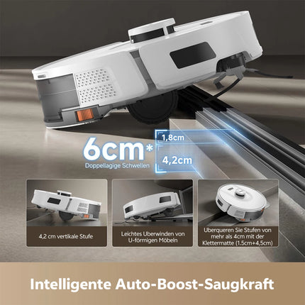 Robot Aspirapolvere e Lavapavimenti Redkey R11 con Navigazione LDS Lidar, 20000Pa, Mappatura Intelligente, per Pulizia di Pavimenti, Tappeti e Peli di Animali Domestici