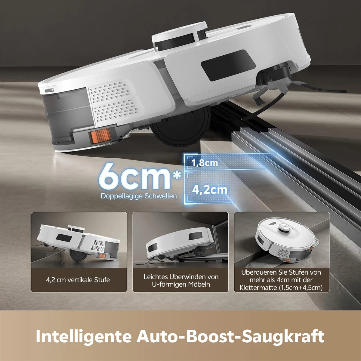 Redkey R11 Saug- und Wischroboter mit LDS Lidar Navigation, 20000Pa, intelligenter Kartierung, zur Reinigung von Böden, Teppichen und Tierhaaren