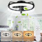 Ventilatore da soffitto LED reversibile a incasso con luce e telecomando, timer, dimmerabile, 6 velocità, motore DC ultra silenzioso, ventilatore rotondo per camera da letto e casa