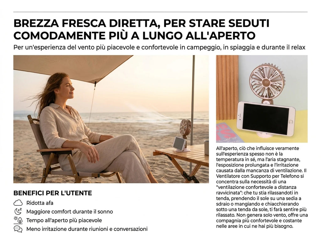 Mini ventilatore portatile con ricarica USB, ventilatore da tavolo, ventilatore portatile con luce ambientale integrata, tre livelli di velocità, per ufficio, viaggi, trucco, campeggio, pendolarismo all'aperto