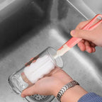 Weiche Schwammtassenbürste Langer Griff Schwammflaschenbürste Schwammreinigungsbürste Wasserflasche Glasbecher Reinigungsgerät