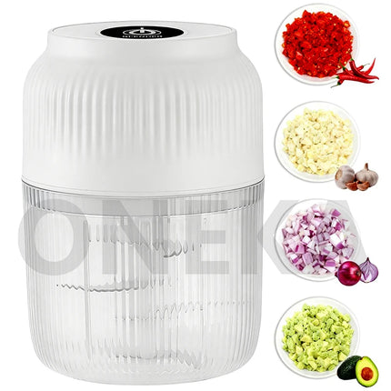 Mini Electric 6-Blade USB Food Chopper for Garlic, Chili, Ginger, Vegetables, Baby Food - Kitchen Tool