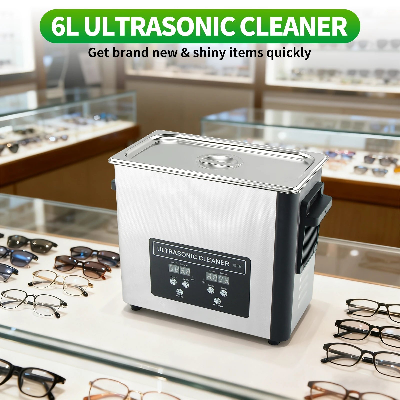 6/10/15/30L Macchina economica per la pulizia ad ultrasuoni macchina per la pulizia ad ultrasuoni in acciaio inossidabile con riscaldamento digitale 40KHZ