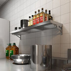 Mensola a muro in acciaio inossidabile: design pieghevole salvaspazio, resistente alla ruggine e facile da pulire, scaffale da cucina a 4 livelli
